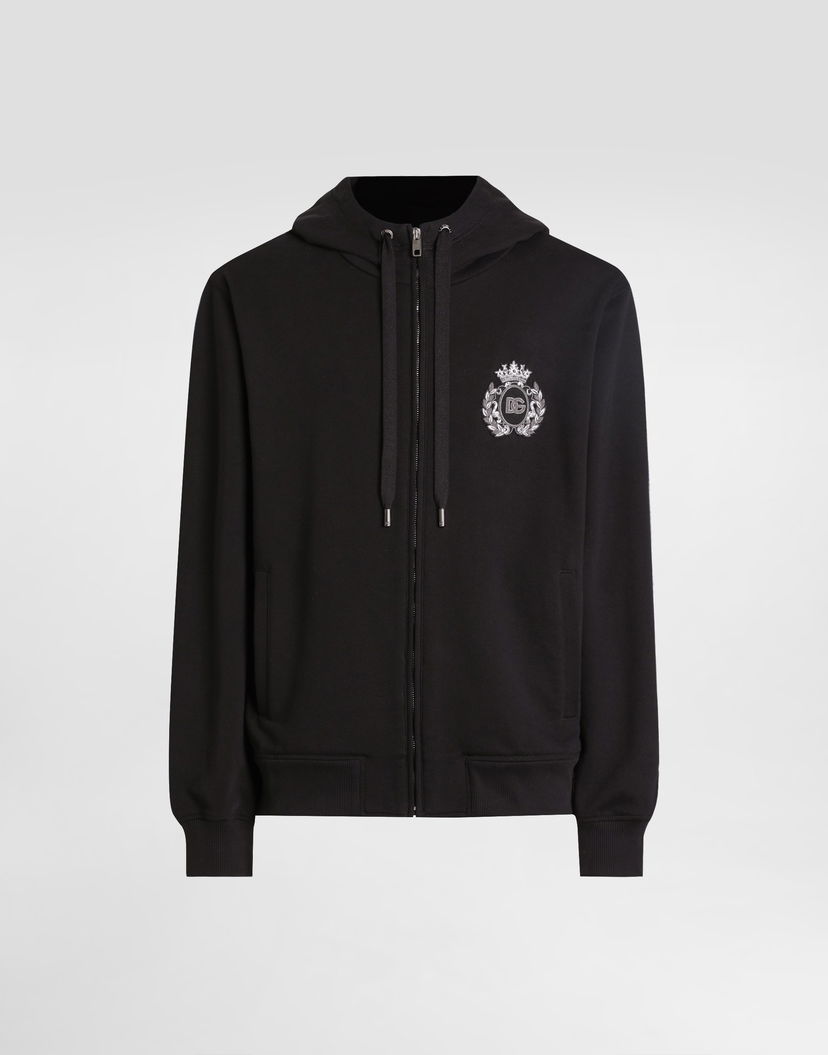 Суитчър Dolce & Gabbana Dolce & Gabbana Heraldic Patch Cotton Hoodie Черно | G9BGDZG7PJ7N0000