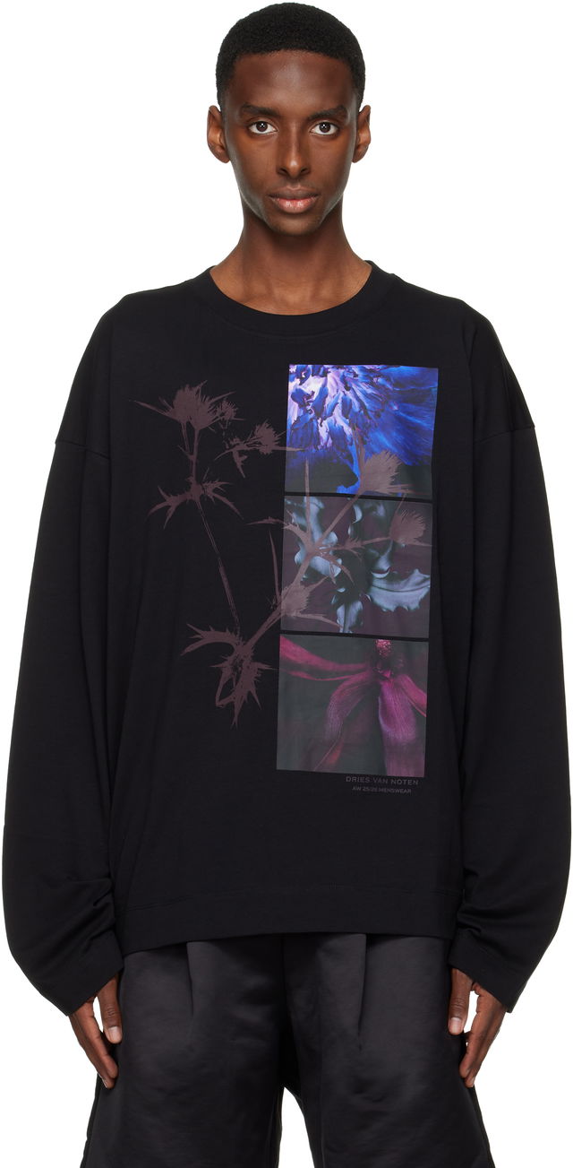 Floral Collage Print Long-sleeve T-shirt