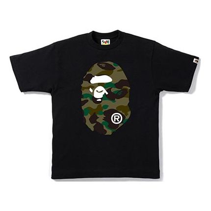 Тениска BAPE Bathing Ape Camouflage Big Ape Head T-Shirt Черно | BAPE-SS18-006