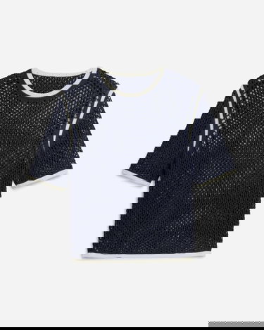 Съкратен топ adidas Originals Wales Bonner Knit Tee Тъмно синьо | KA7052, 1