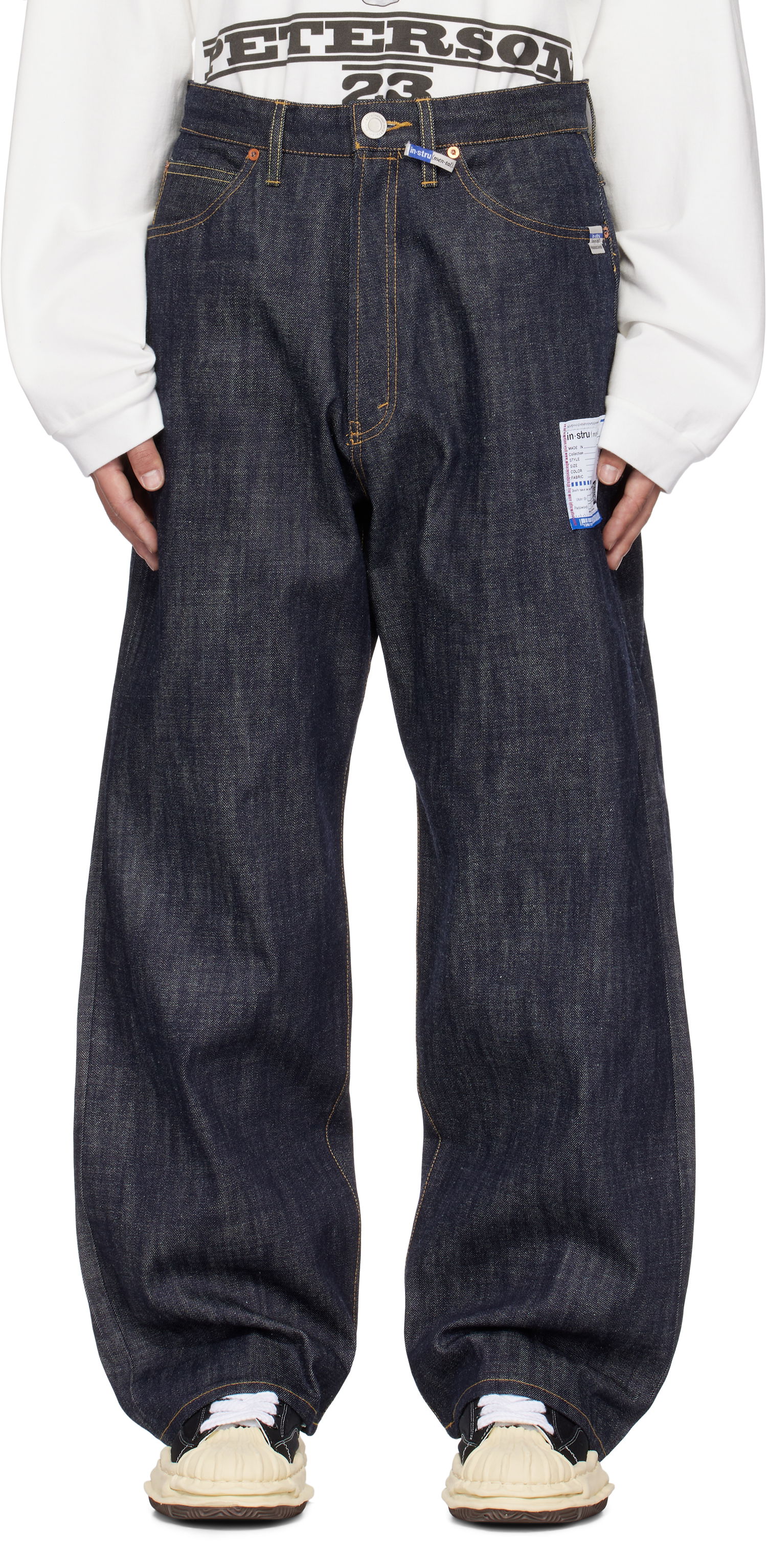 Панталони Maison MIHARA YASUHIRO Maison MIHARA YASUHIRO Selvage Denim Baggy Pants Синьо | I13PT023, 0