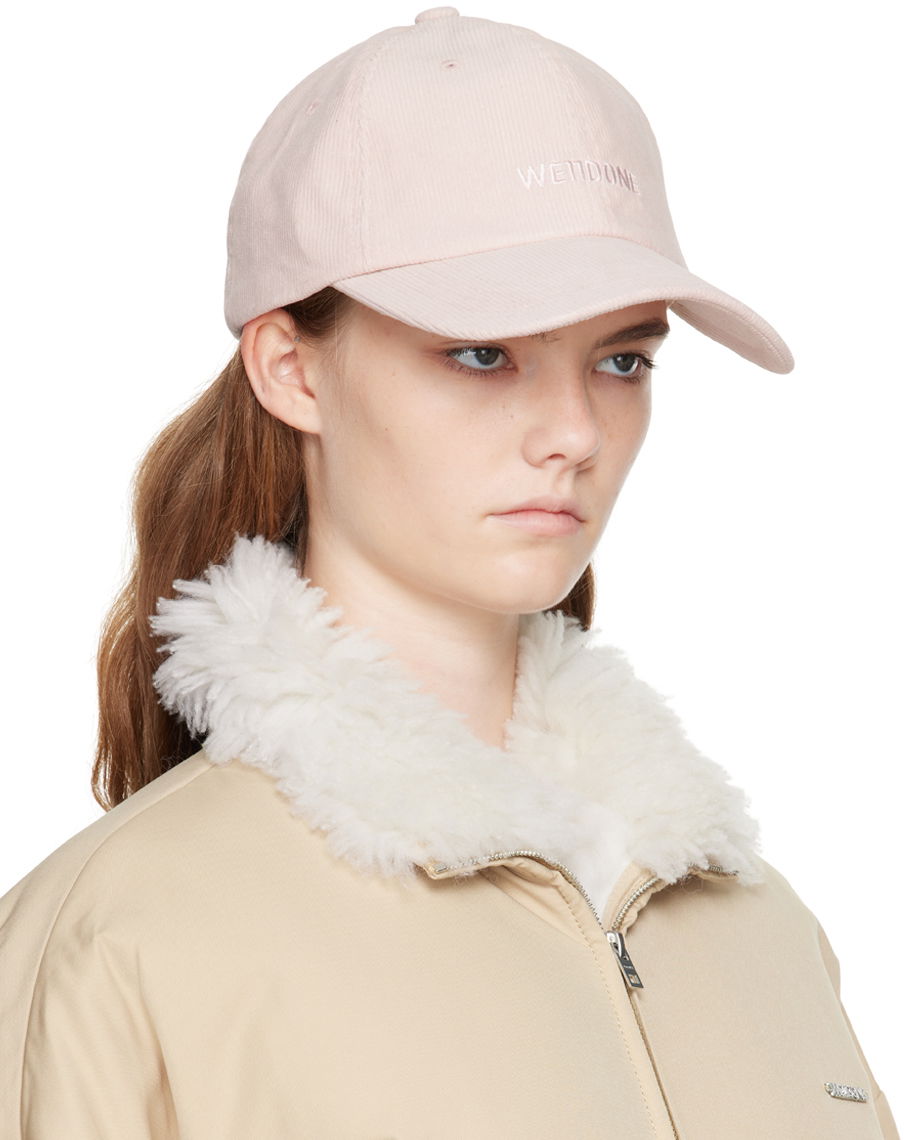 Шапка с козирка We11done Corduroy Logo Cap Розово | WD-AH2-24-406-U-PK, 1