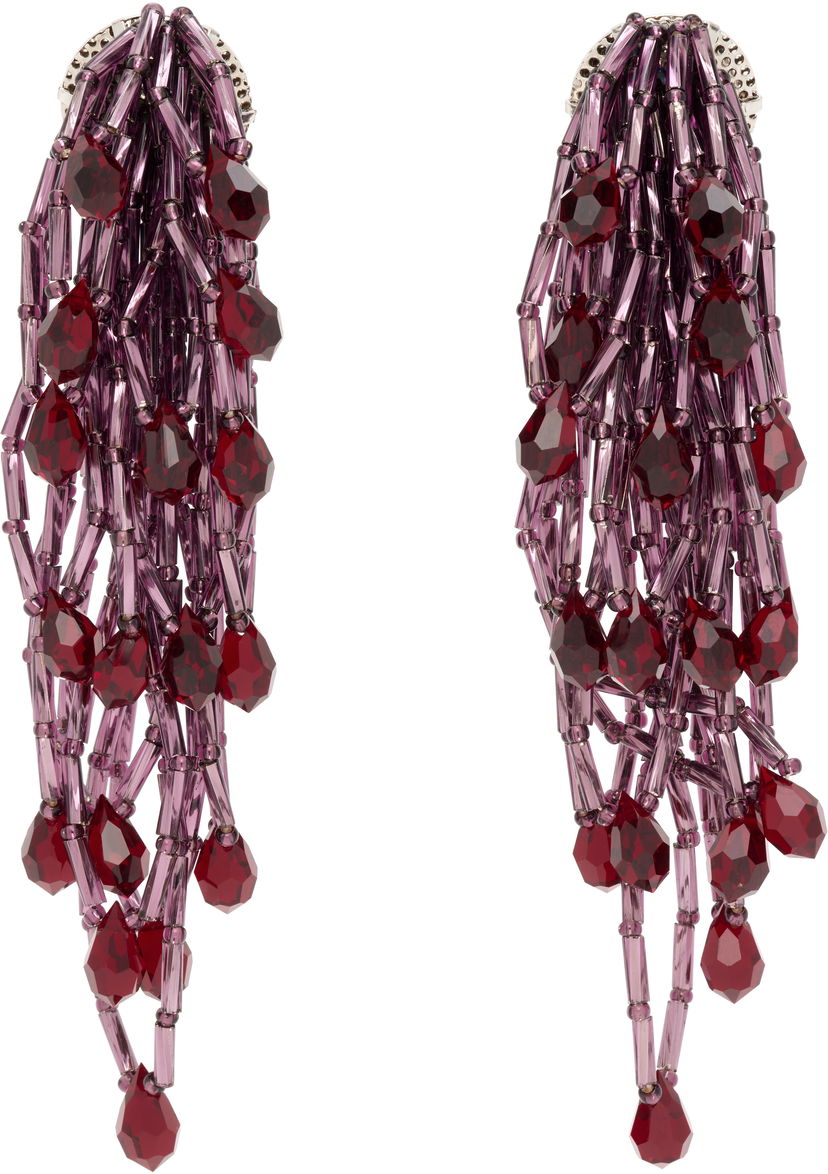 Обеци KIKO KOSTADINOV Kiko Kostadinov Cowen Crystal Drop Earrings Лилаво | KKWAW25ER03-159