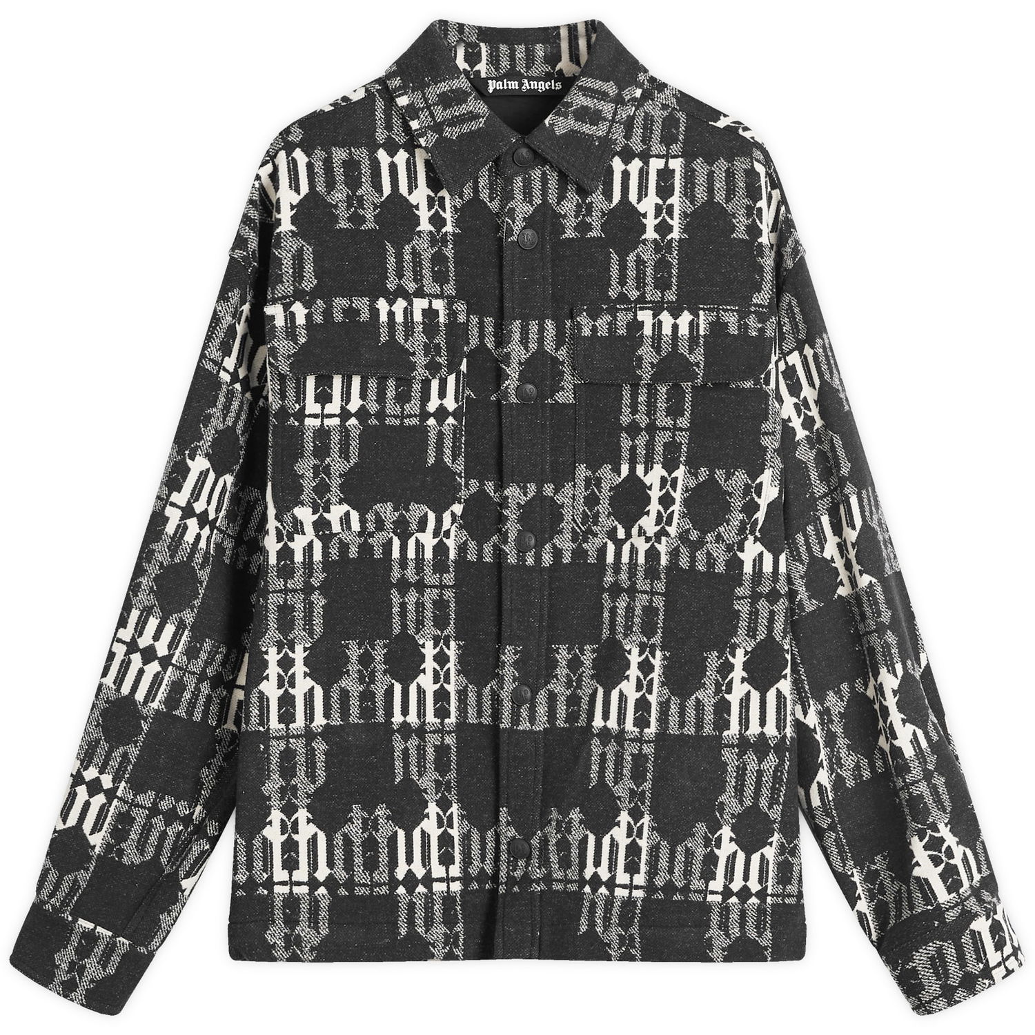 Риза Palm Angels Monogram Overshirt Черно | PMES024F24FAB0021001, 0