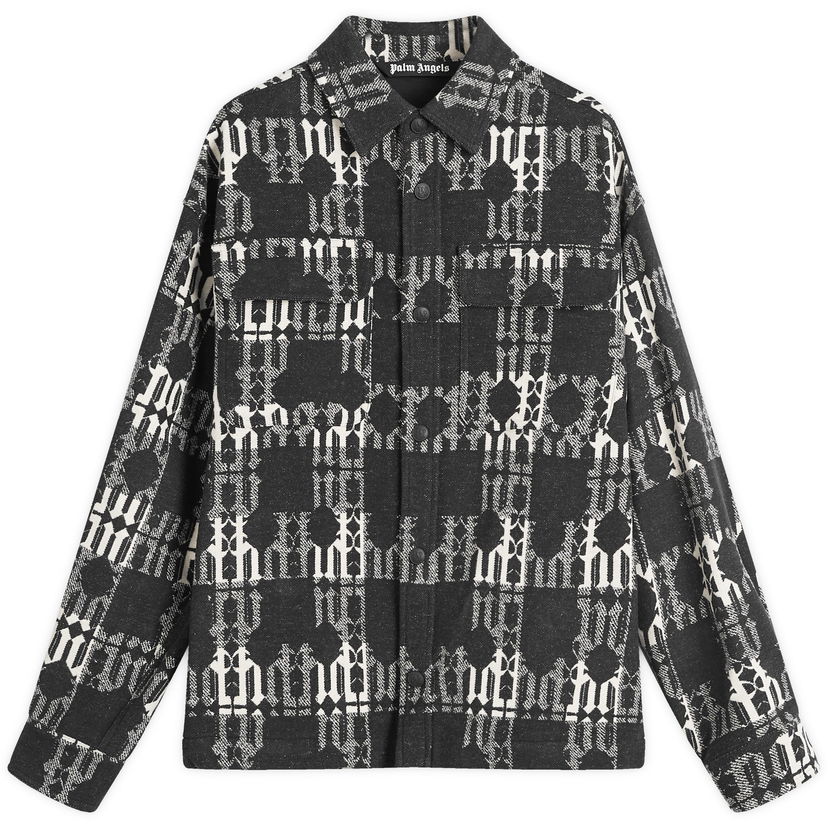 Риза Palm Angels Monogram Overshirt Черно | PMES024F24FAB0021001