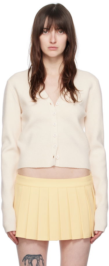 Пуловер GUIZIO Guizio Camelie Cropped Knit Cardigan Бяло | S24144S020, 0