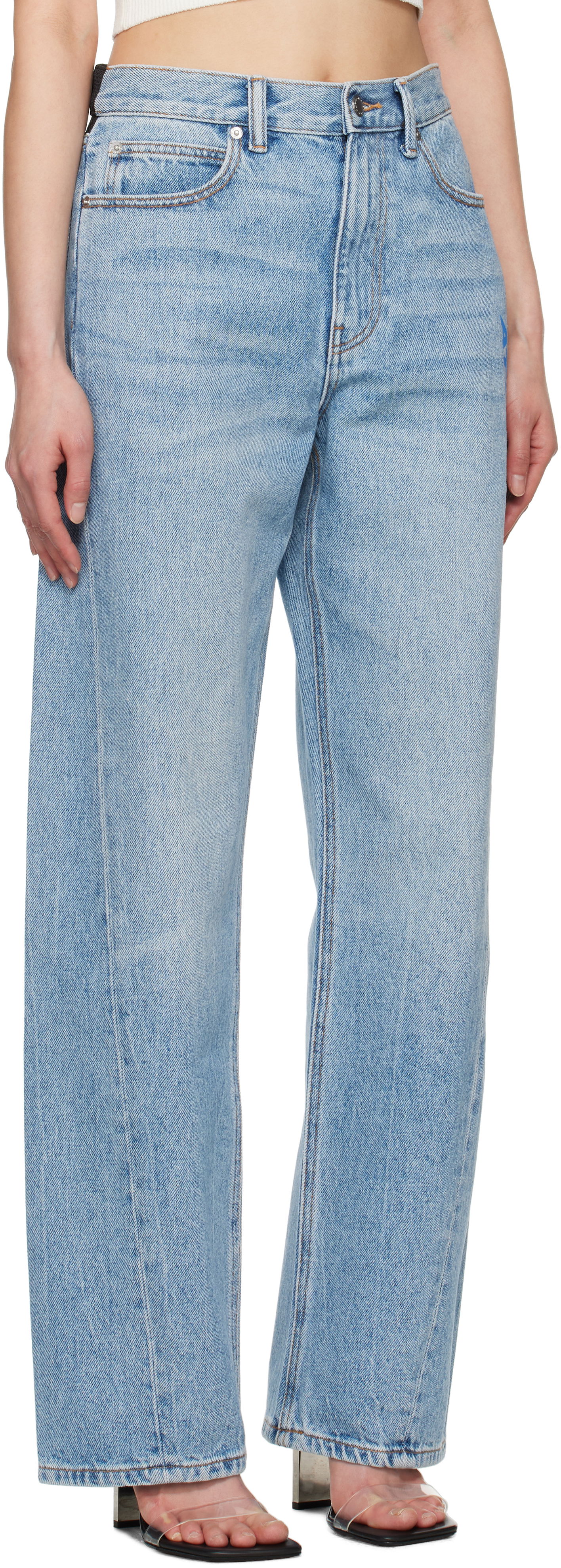 Дънки Alexander Wang Alexander Wang Logo Balloon Jeans Синьо | 4DC2254767, 1