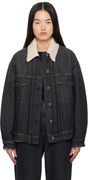 Weekend Max Mara Libano Denim Jacket with Shearling Collar