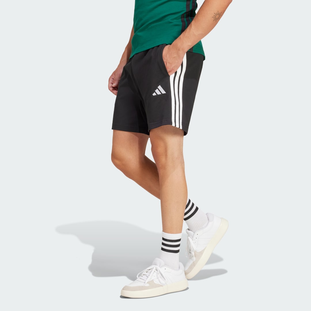 Къси панталони adidas Performance Essentials 3-Stripes Single Jersey 7-Inch Shorts Черно | JD1891, 0