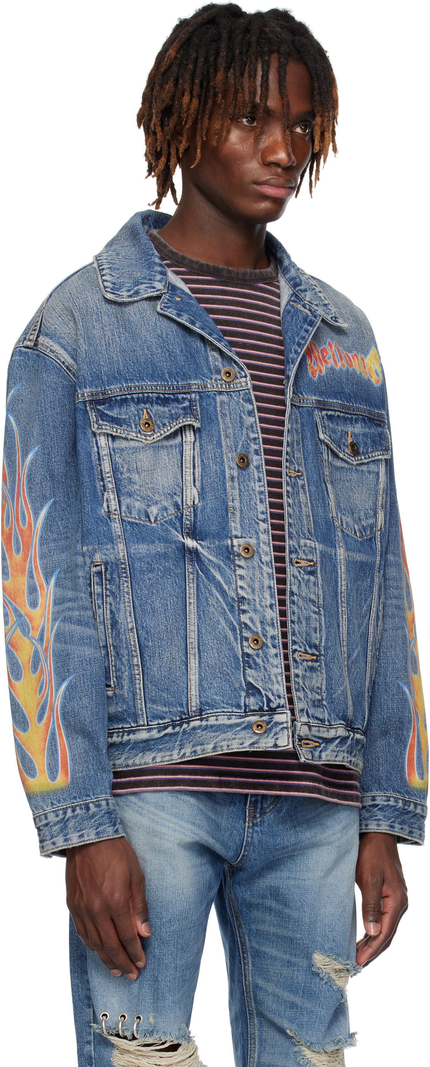 Яке We11done We11done Blaze Logo Denim Jacket Синьо | WD-DJ0-25-318-U-BL, 1