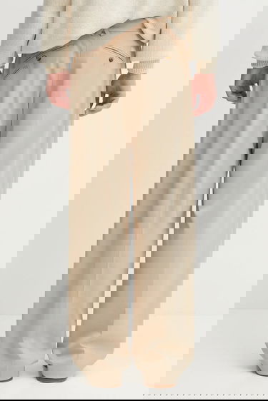 Панталони KENZO Kenzo Pleated Wool Chino Pants Бежово | FF65PA3689RZ, 2