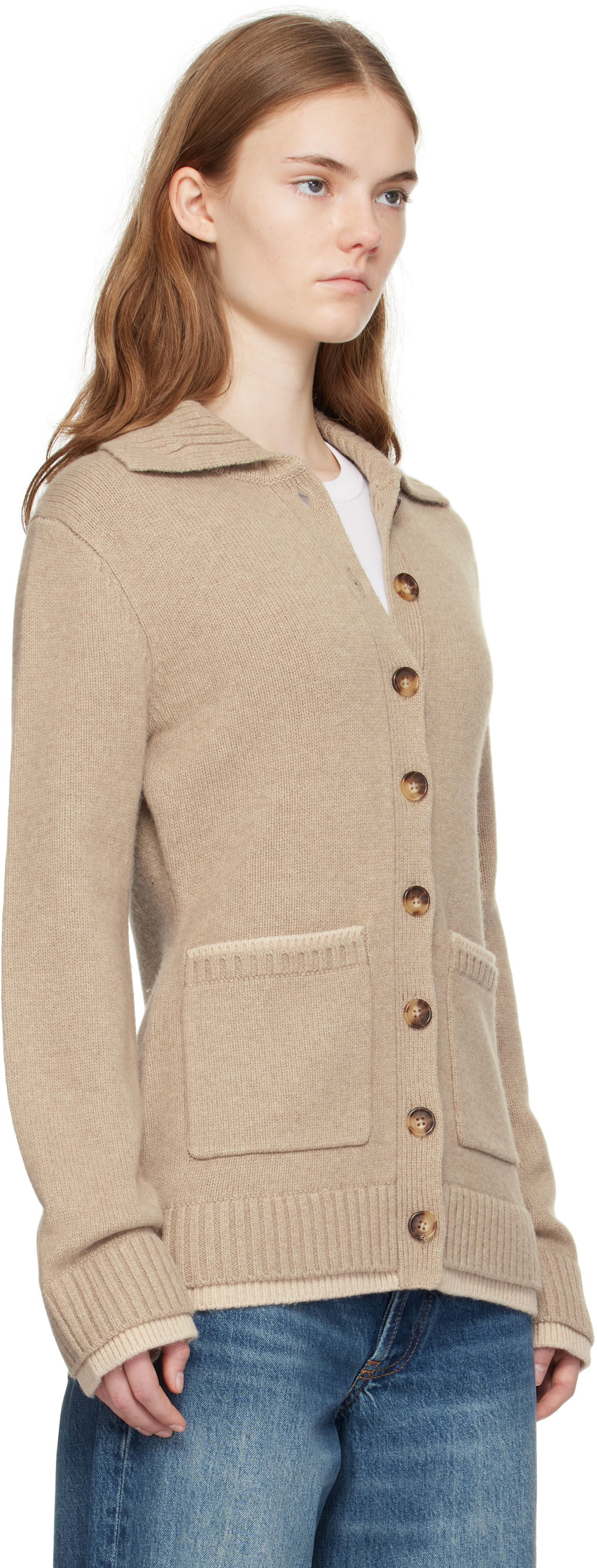 Пуловер rag & bone rag & bone Danica Knit Cardigan Бежово | WAS24H049CS49, 1
