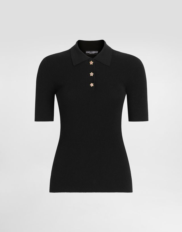 Dolce & Gabbana Ribbed Polo Sweater