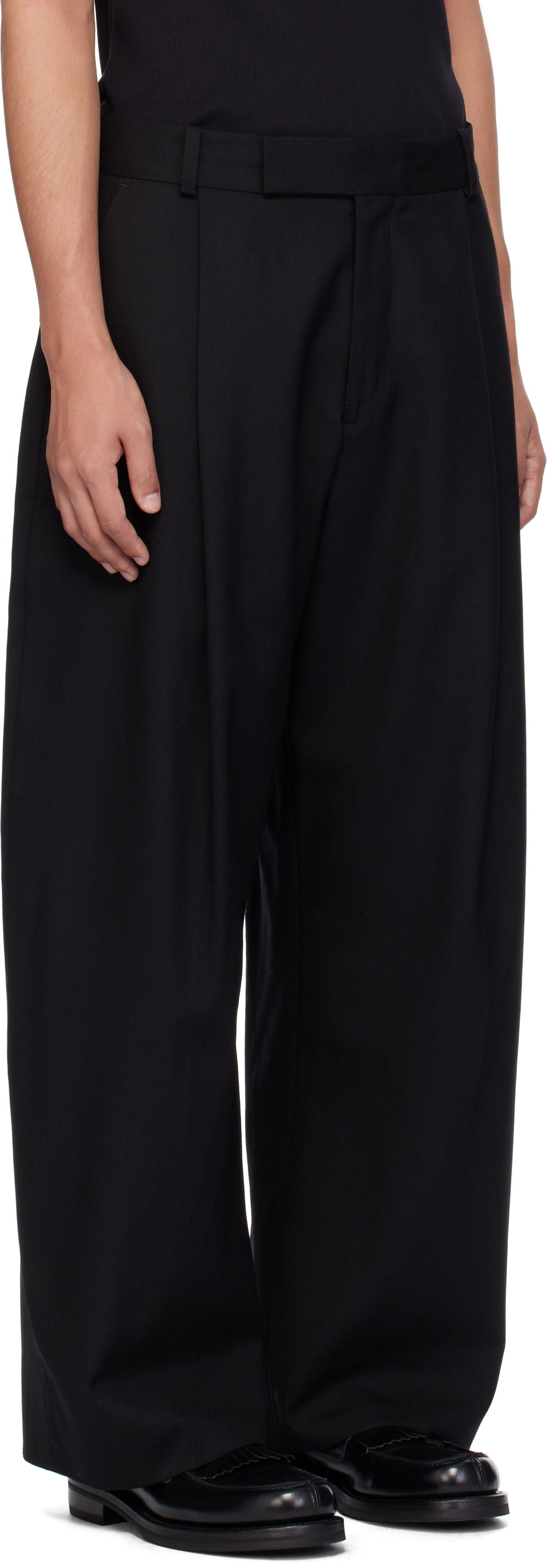 Панталони Studio Nicholson Studio Nicholson Pull Wool Trousers Черно | PULL SNM - 1278, 1