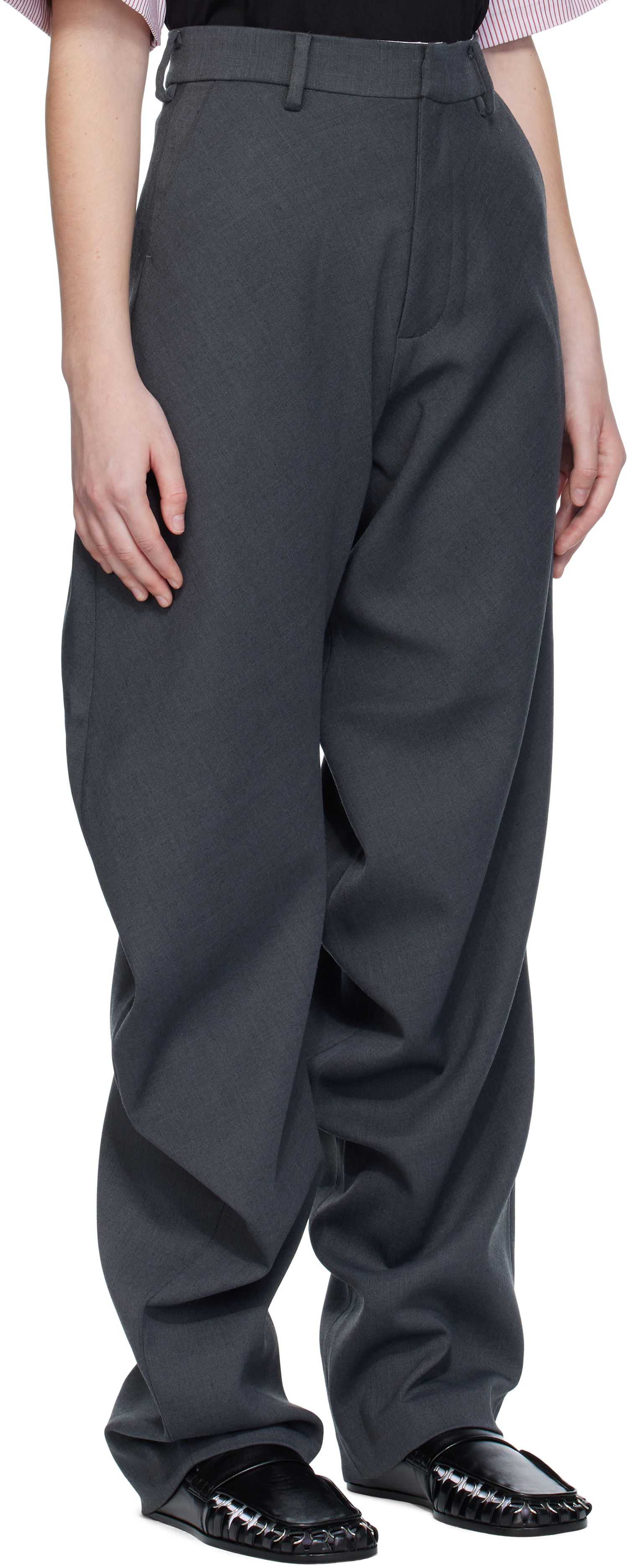 Панталони Charles Jeffrey Loverboy Charles Jeffrey LOVERBOY Topsy Turvy Wide-Leg Trousers Сиво | 52030406, 1