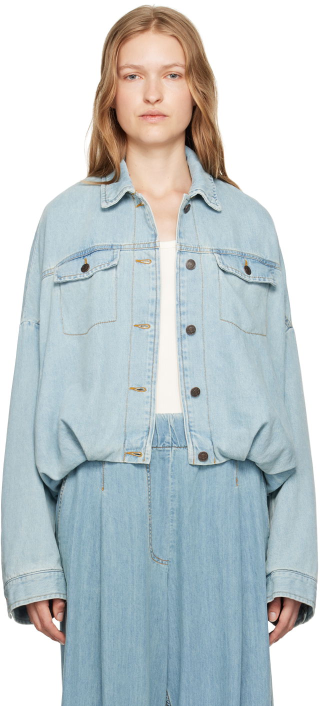 Яке Dries Van Noten Round Denim Jacket Синьо | 242-010506-9378, 0