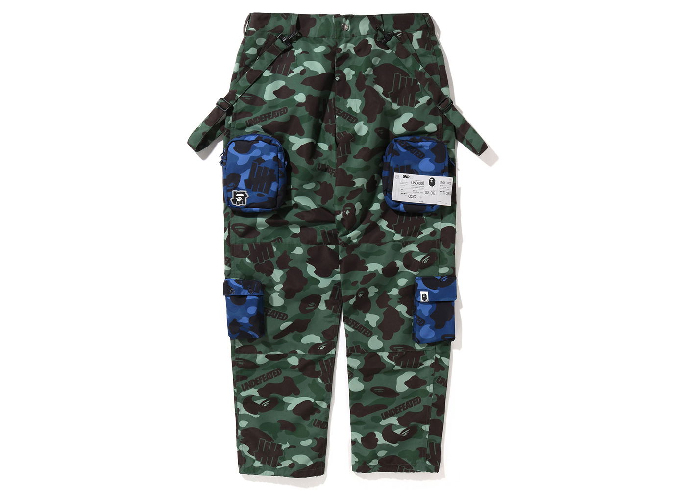 Карго панталони BAPE Undefeated x Camo Multi Pouch Pocket Pants Зелено | 1I73-152-909, 0