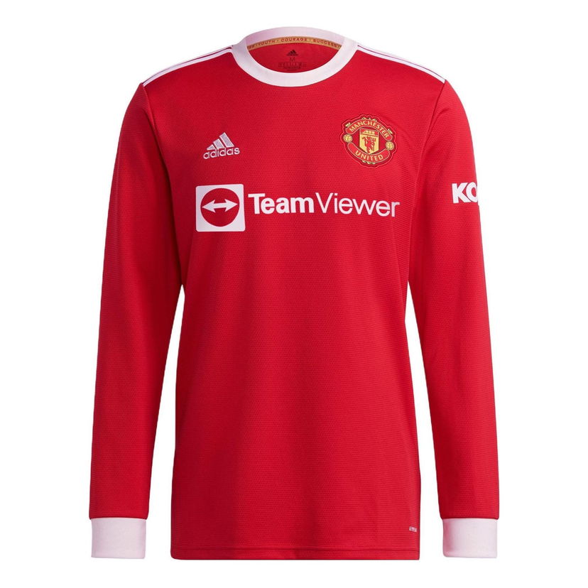 Риза adidas Originals Manchester United 21/22 Home Long Sleeve Jersey Червено | GR3779
