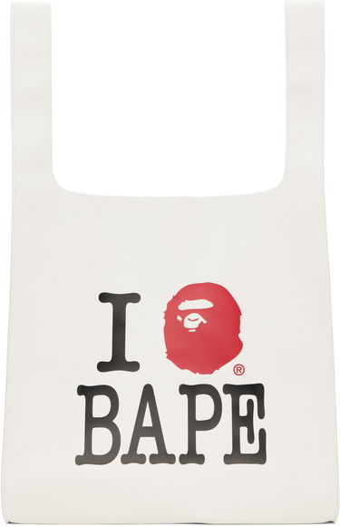 Голяма пазарска чанта BAPE A Bathing Ape 'I Love BAPE' Tote Bag Бяло | 001BAK802001L, 0