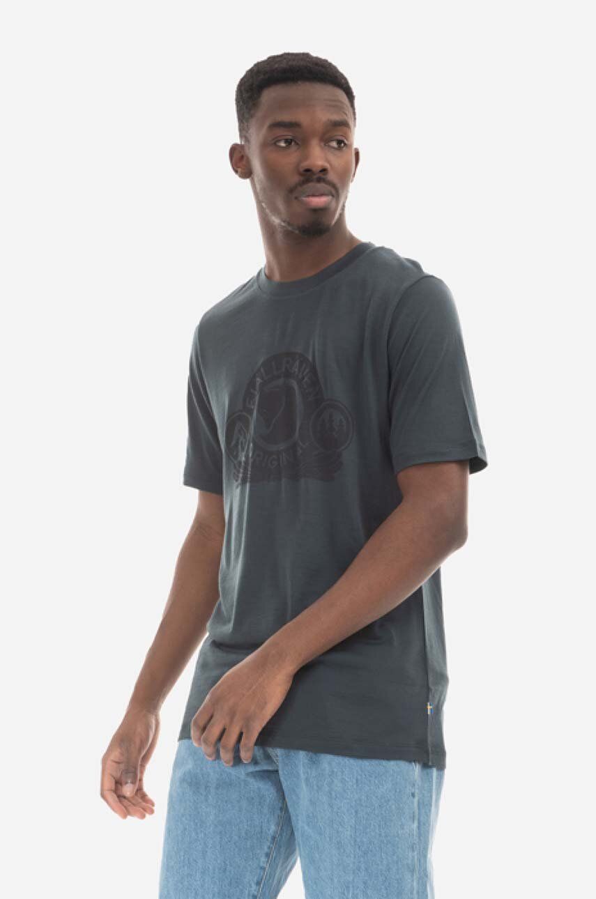 Тениска FJÄLLRÄVEN Abisko Wool Classic T-Shirt With Print Зелено | F84117.555, 0