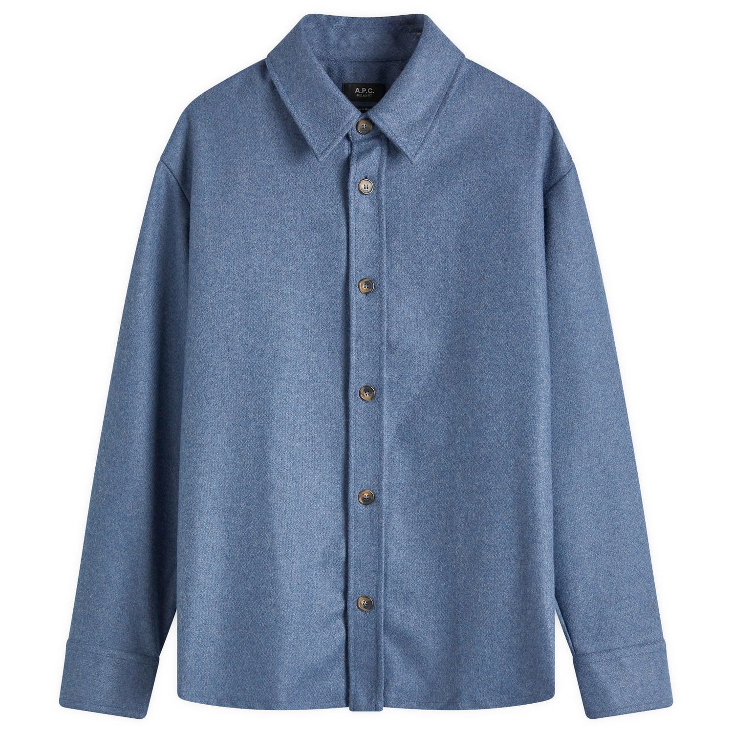 Риза A.P.C. Blue Marl Wool Overshirt Синьо | WVBCV-H02884-PIC, 0