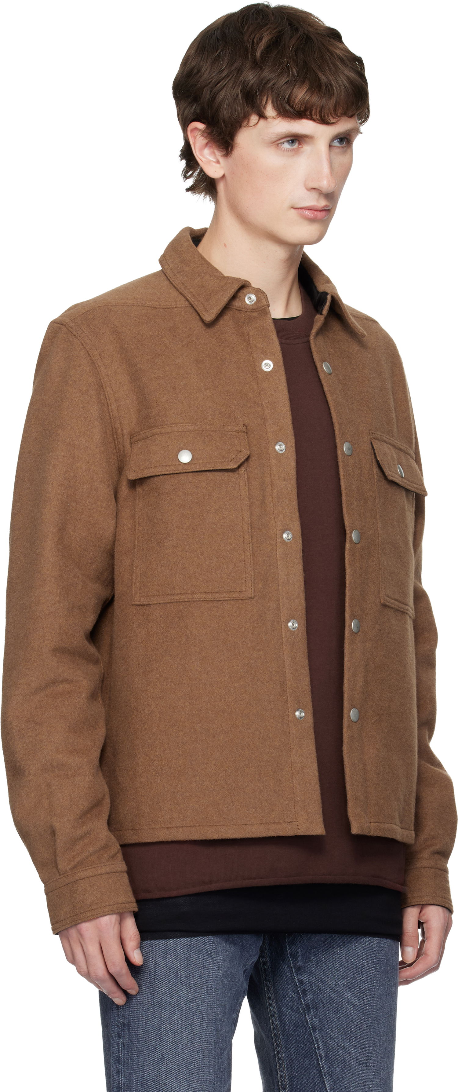 Яке Rick Owens DRKSHDW Concordians Cropped Overshirt Кафяво | DL02E2299 CFRTJP, 1