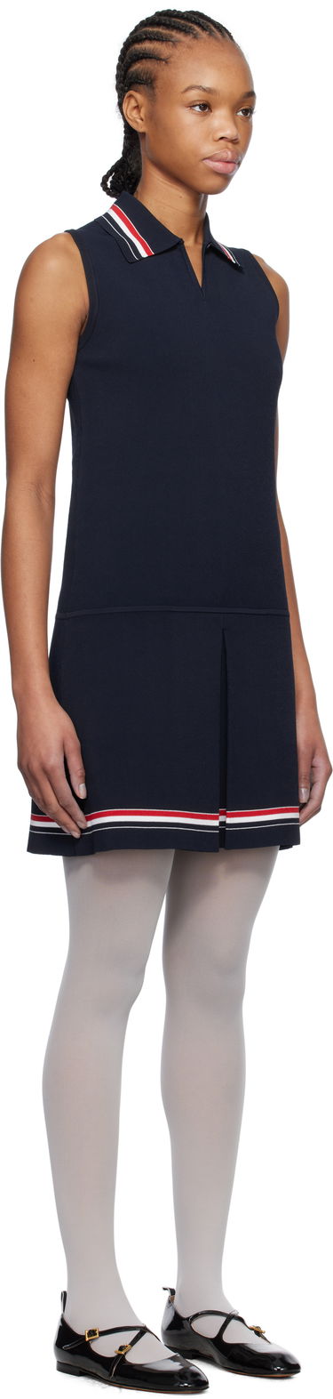 Pокля Thom Browne Thom Browne Tennis Polo Minidress Тъмно синьо | FKD174A-Y5502, 1