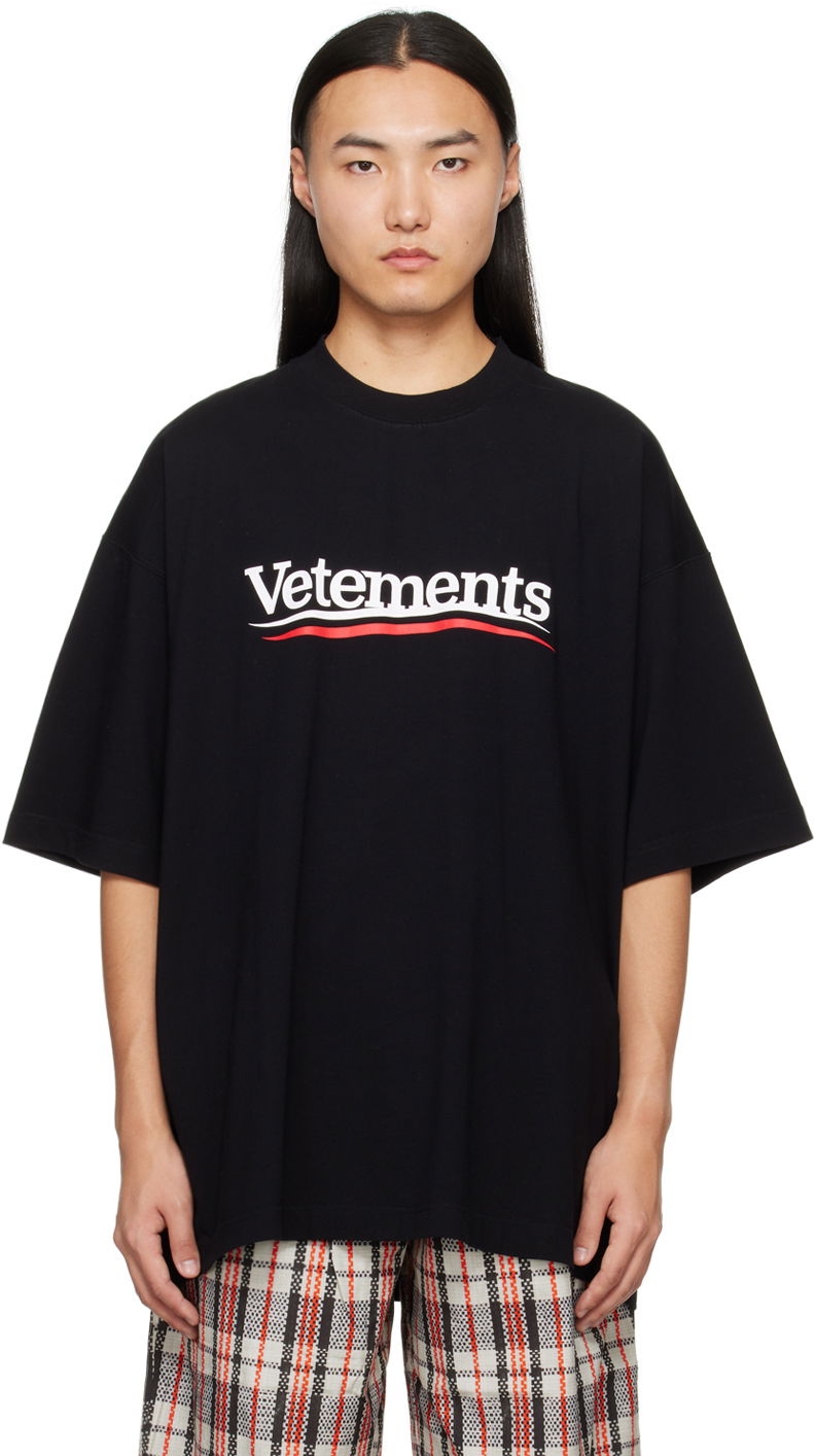 Тениска VETEMENTS Campaign T-Shirt Черно | UE64TR440B