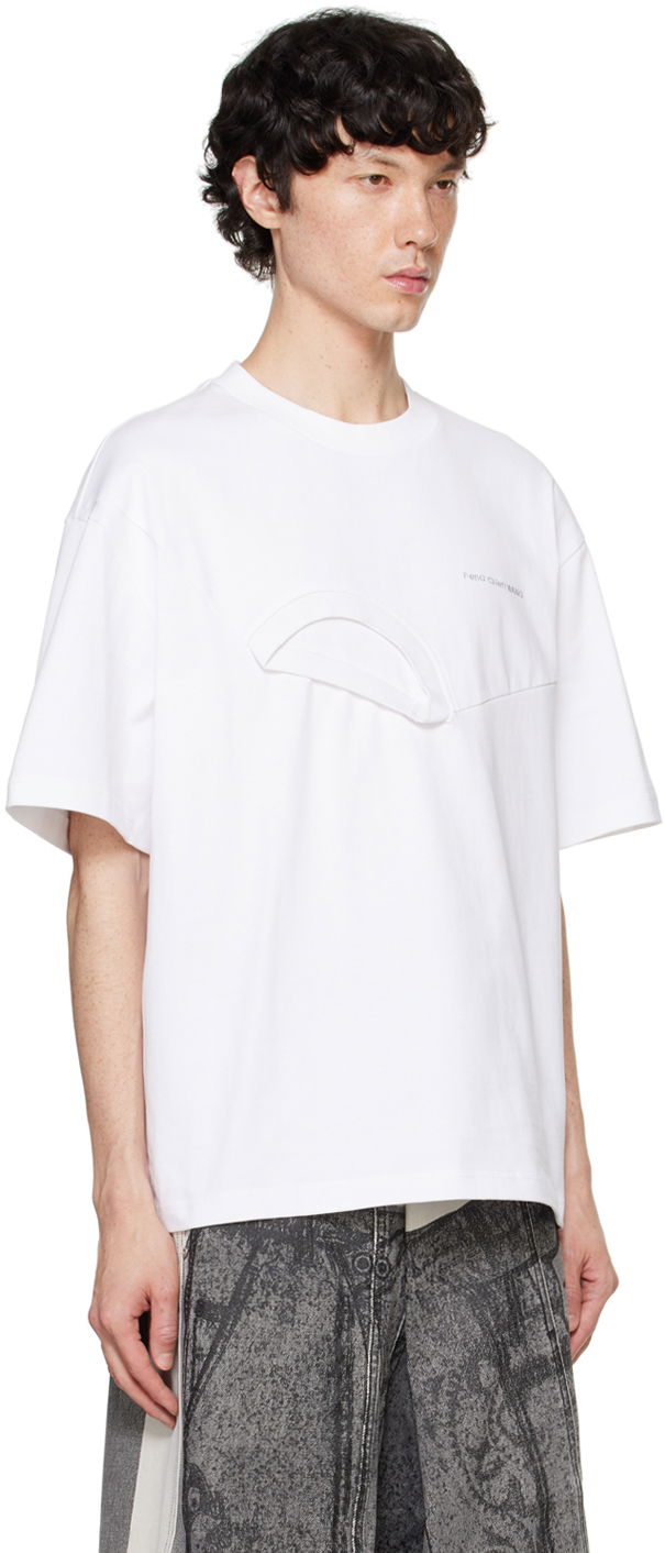 Тениска Feng Chen Wang Feng Chen Wang Paneled Collar T-Shirt Бяло | FF12TSH713, 1