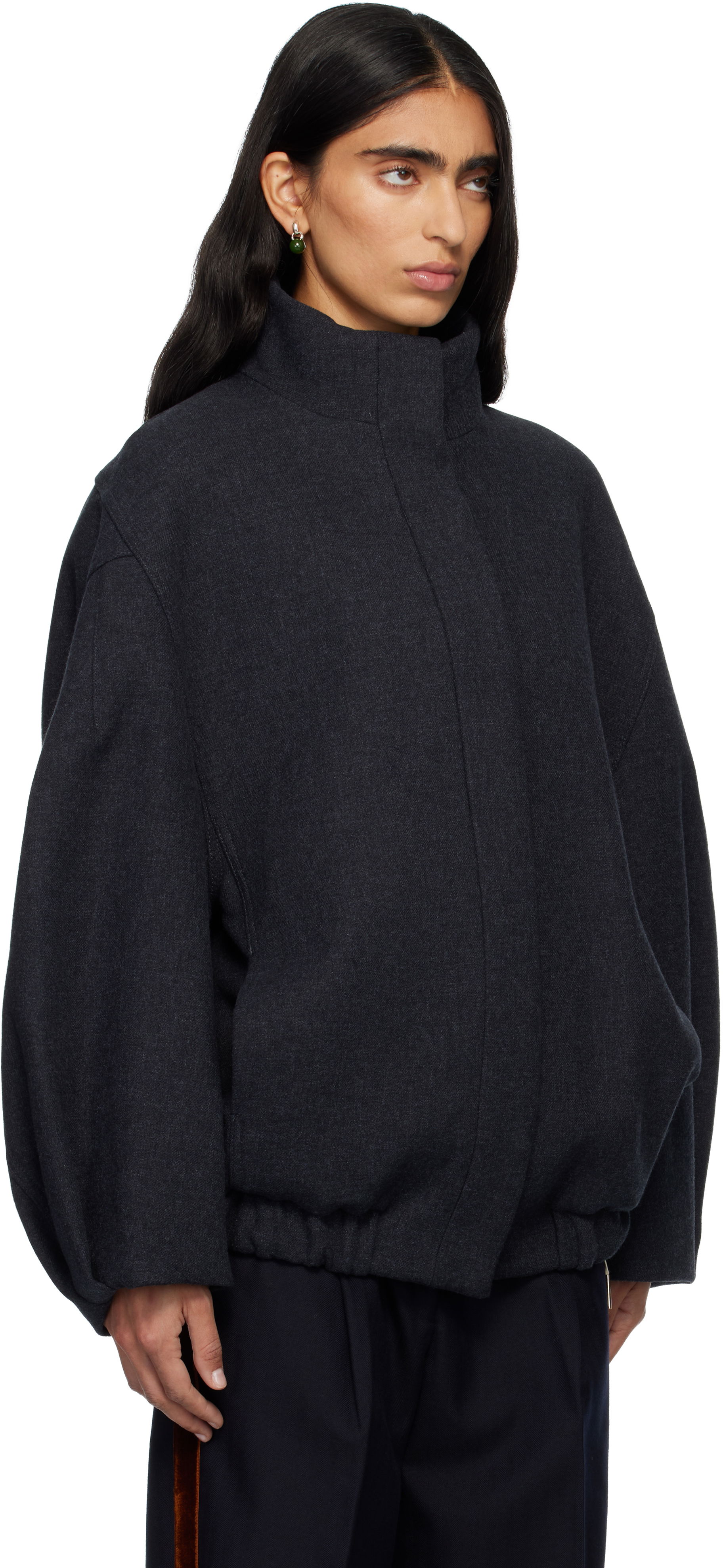Cotton Oversized Stand-Collar Jacket, 1