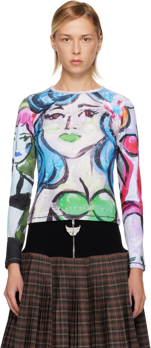 Painted Pin Up Fitted Jersey T-shirt