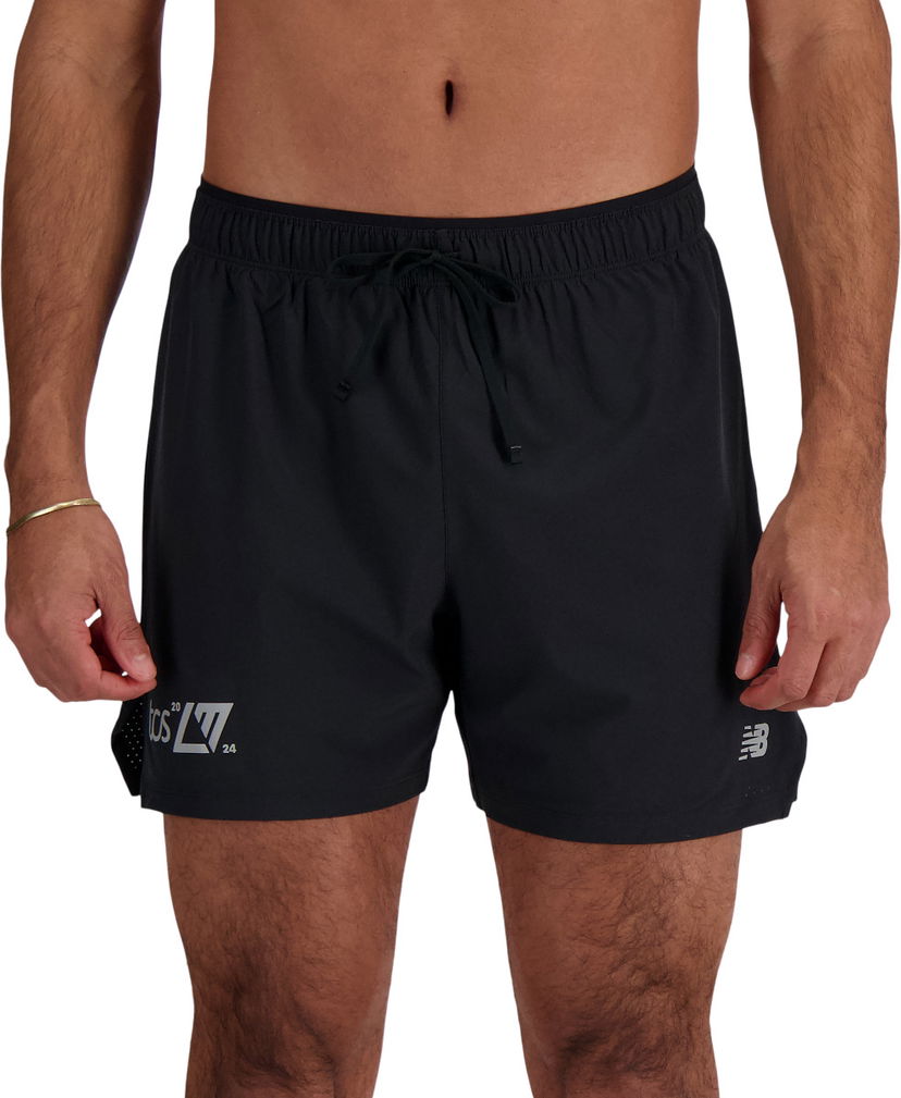 Къси панталони New Balance London Edition Printed RC Seamless Short 5 Inch Черно | ms41288d-bm