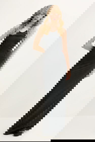 Pокля Maison Margiela MM6 Maison Margiela Cotton Fitted Maxi Dress Черно | S62DG0048.M20108.899, 0