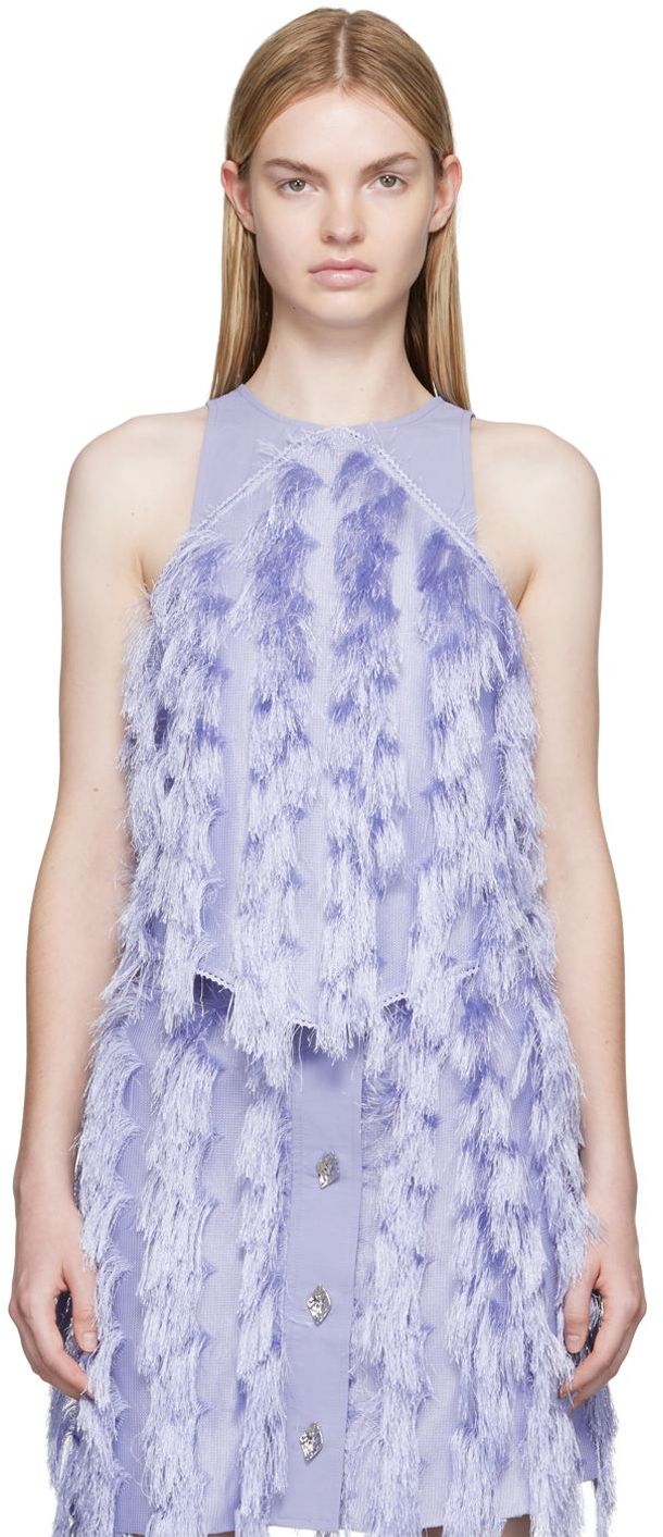 Потник GANNI GANNI Fringe Camisole Top Лилаво | F7197