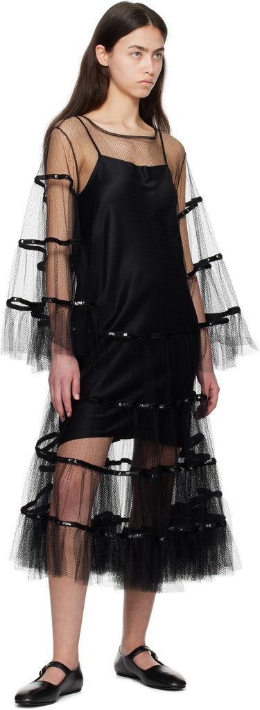 Pокля Bode Bode Swan Midi Dress Черно | WRS25DR030, 3