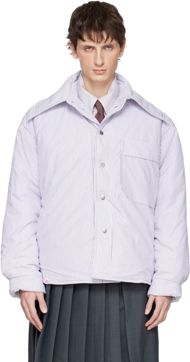 Striped Puffer Overshirt