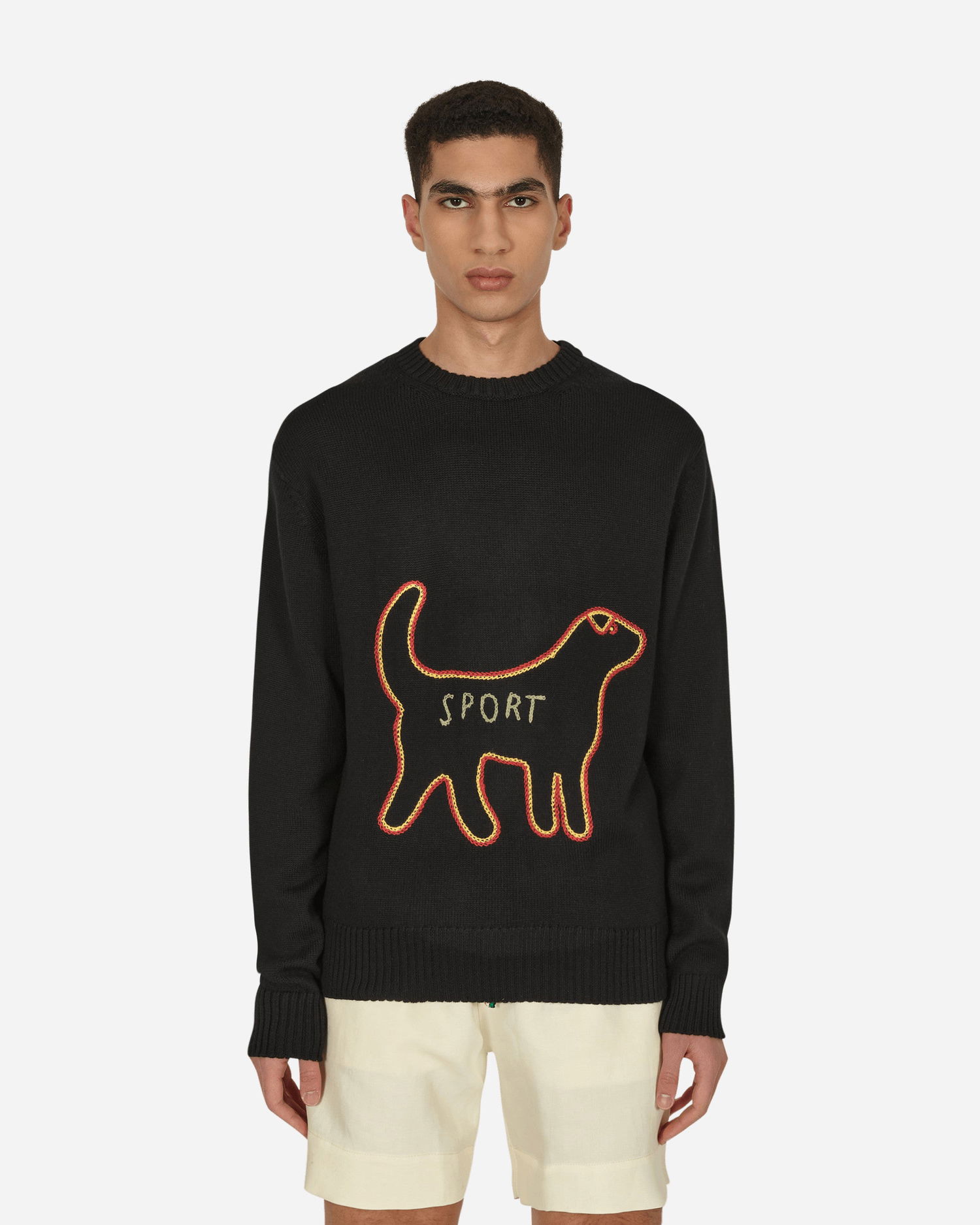 Пуловер Bode Sport Crewneck Sweater Черно | MR24KT02MW001 099, 1