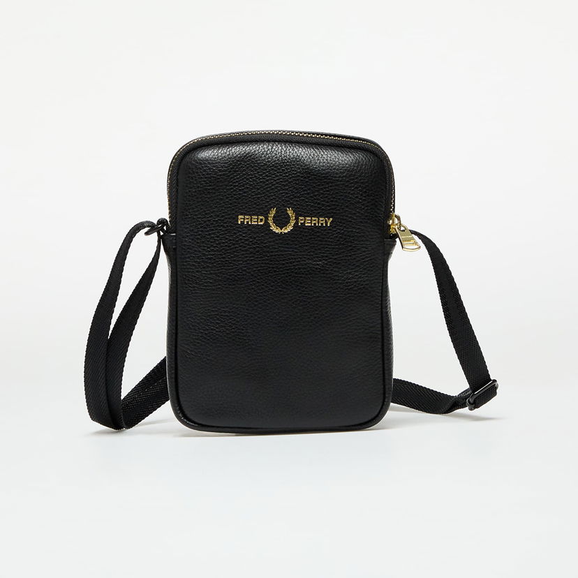 Чанта през рамо Fred Perry Leather Side Bag Черно | L8289 102