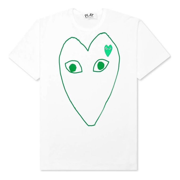 Тениска Comme des Garçons PLAY Outlined Heart Logo T-Shirt Бяло | AZ-T103-051-1