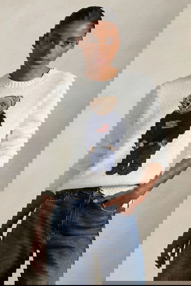 Пуловер Polo by Ralph Lauren Polo Bear Crew Neck Sweater Бяло | 211978359, 0