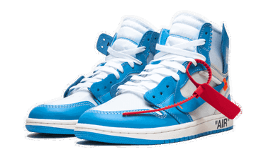 Кецове и обувки Jordan Off-White x Air Jordan 1 Retro High OG "UNC" Синьо | AQ0818-148, 3