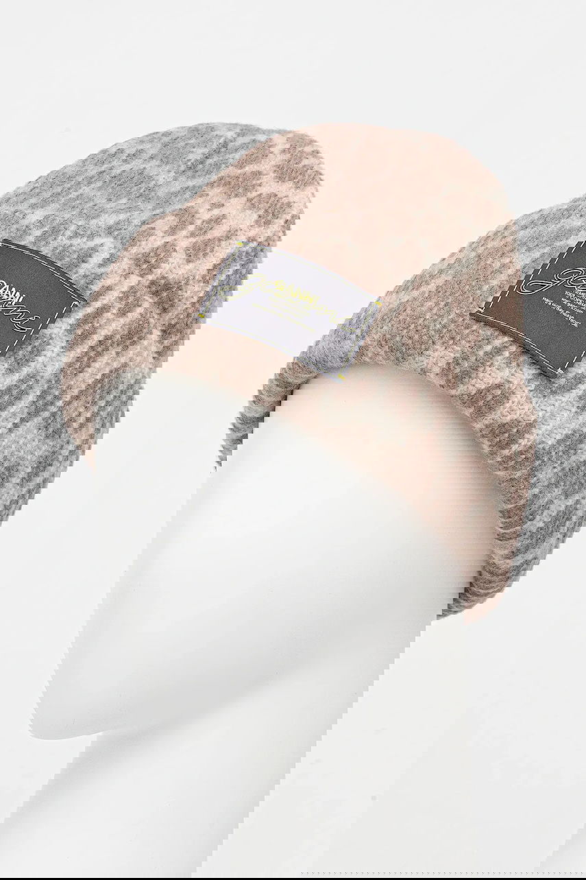 Шапка GANNI Graphic Wool Mix Printed Leopard Beanie Многоцветен | A6658, 1