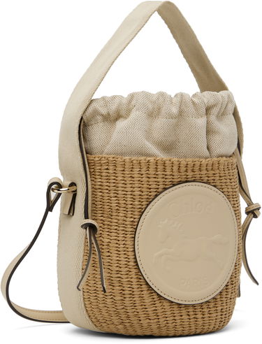 Дамска чанта CHLOÉ Chloé Small Horse Medal Basket Bag Бежово | CHC25SS592O82, 3