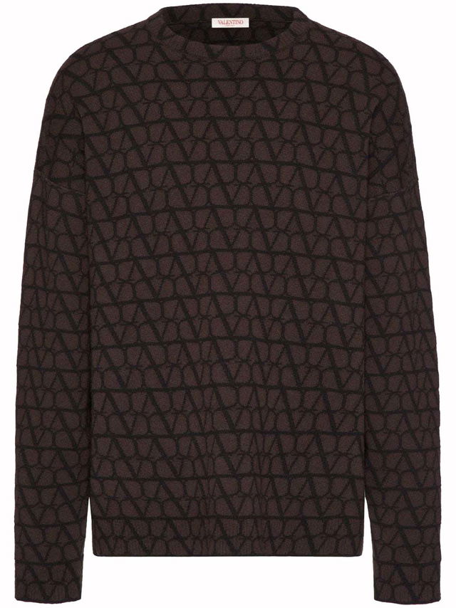 Allover Logo Knitwear Brown