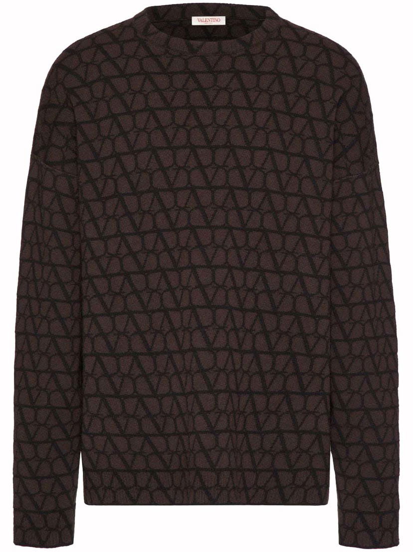 Пуловер Valentino Allover Logo Knitwear Brown Кафяво | VKC27A9K3