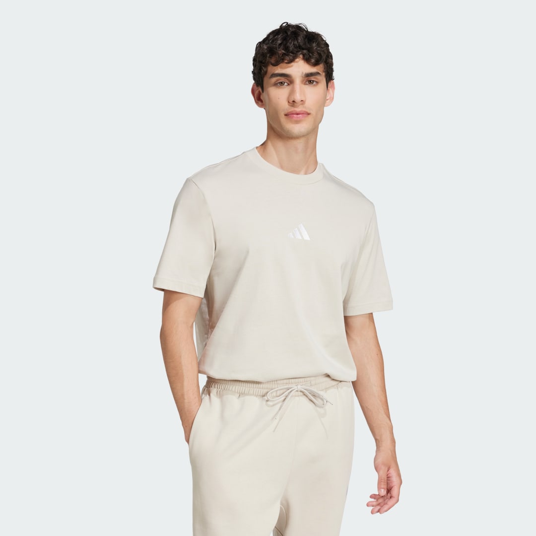 Тениска adidas Performance Essentials Small Logo Jersey T-Shirt Бежово | JD1779, 1