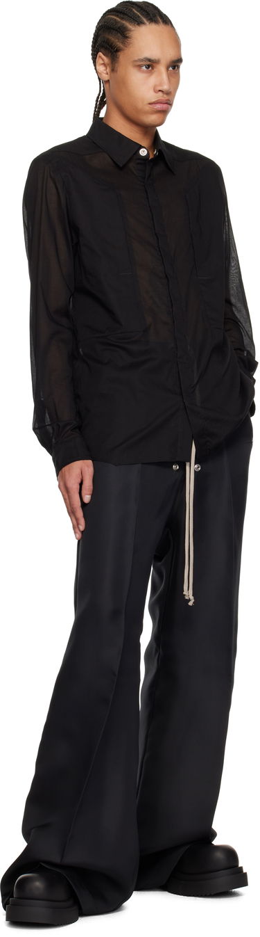 Риза Rick Owens Rick Owens Hollywood Fogpocket Shirt Черно | RU01E5237 CV, 3