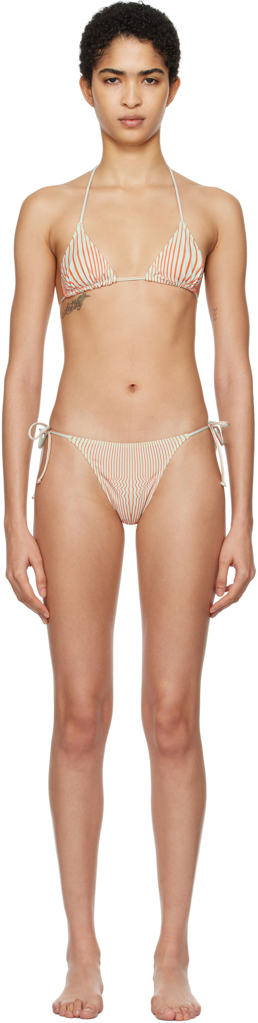 Бански Jean Paul Gaultier Gaultier 'The Pinstripe Body Morphing' Bikini Set Зелено | 25/33-F-BS021-J571-4216