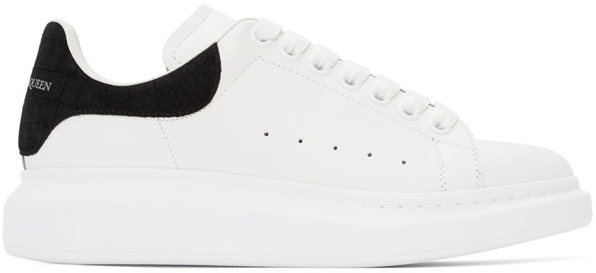 Кецове и обувки Alexander McQueen Croc Oversized Sneakers "White & Black" Бяло | 625162WHZ4K, 0