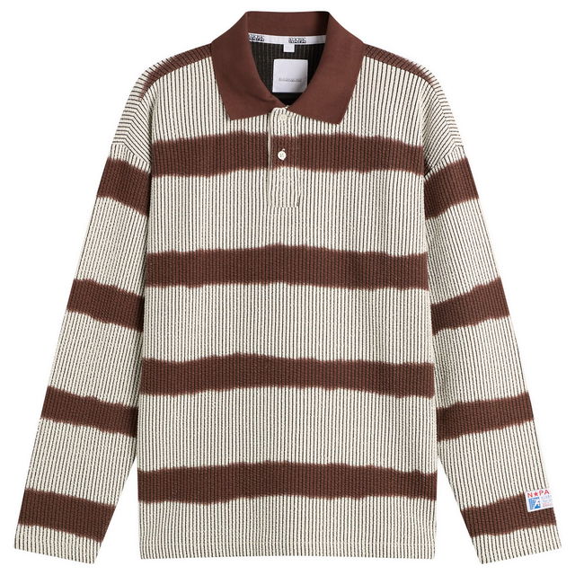 Martine Rose Long Sleeve Ribbed Wavy Stripe Polo
